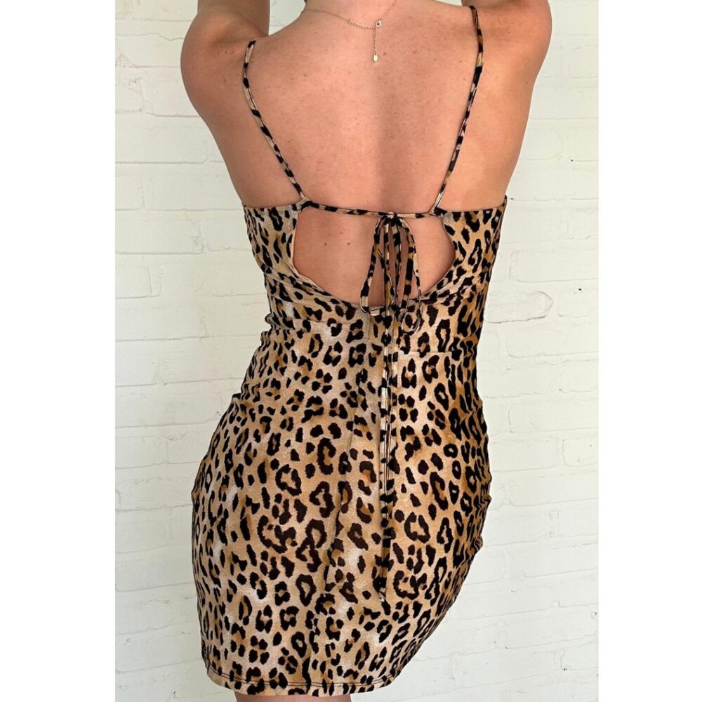 Cheetah Print mini dress LIKE NEW - Picture 3 of 8